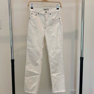 Abercrombie & Fitch The Ankle Straight Ultra High Rise jean - White Sz 26/2